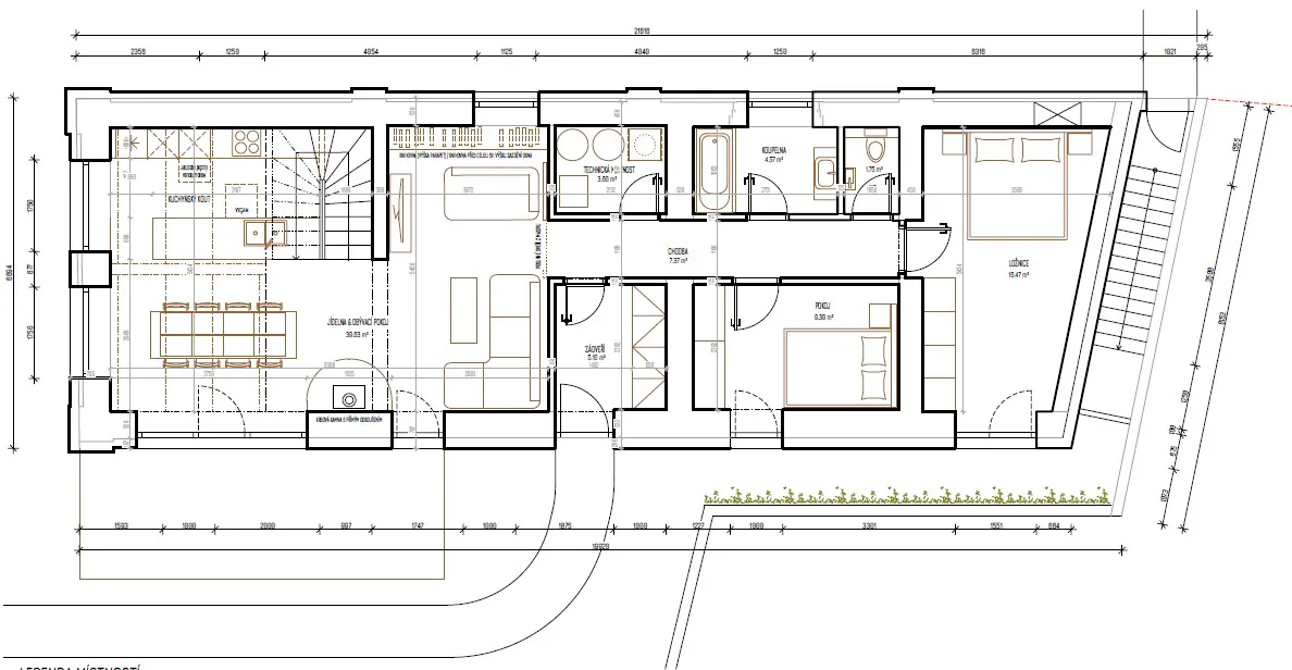 Rekonstrukce rodinného domu s apartmánem, Bohuslavice – pohled 5