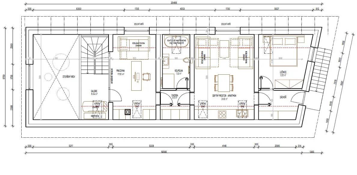 Rekonstrukce rodinného domu s apartmánem, Bohuslavice – pohled 6