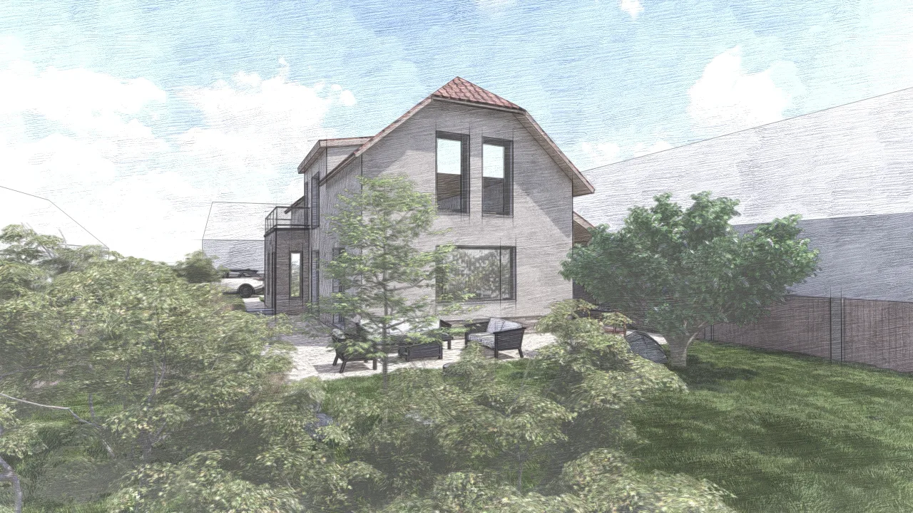 Rekonstrukce rodinného domu, Kladruby nad Labem – Motion – pohled 4