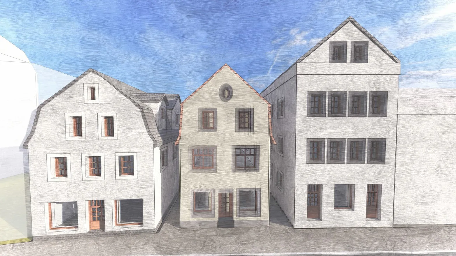 Stavební úpravy a přístavba bytového domu, Široká 169/20, Liberec – pohled 3