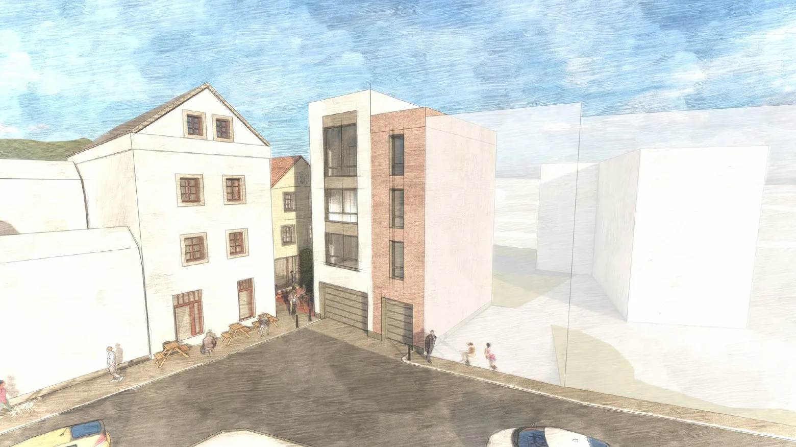 Stavební úpravy a přístavba bytového domu, Široká 169/20, Liberec – pohled 4