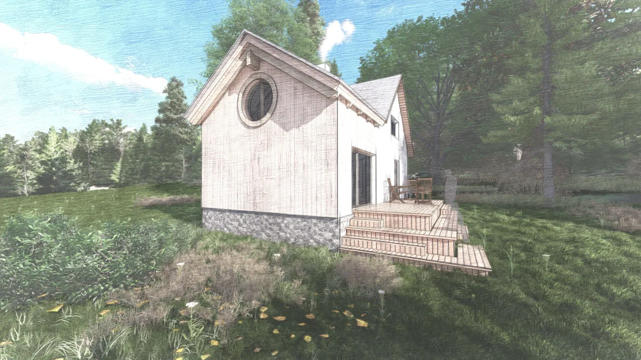 Rekonstrukce a rozšíření rekreačního domu, Smržovka – Jelení kout – pohled 2