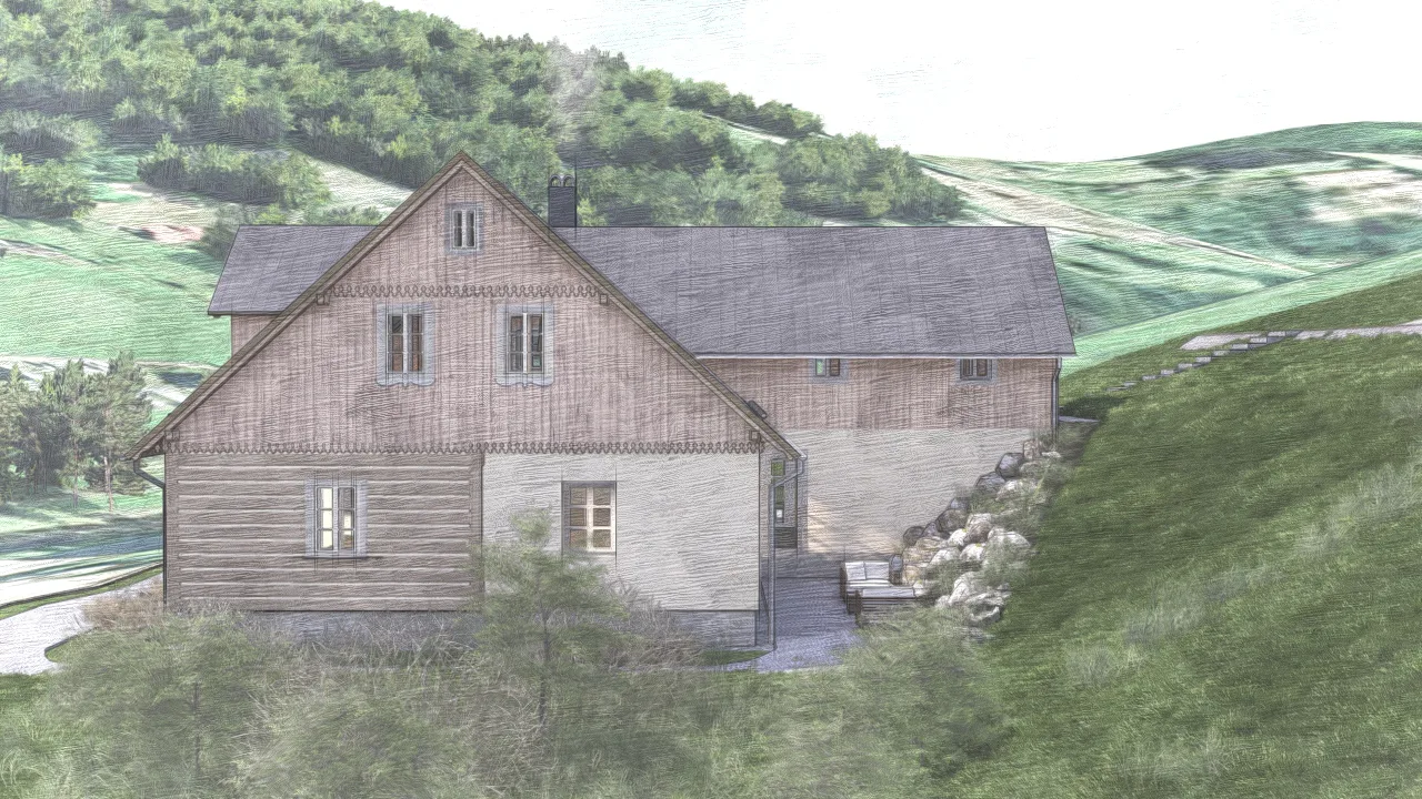 Rekonstrukce hájovny, Velká Úpa – pohled 6