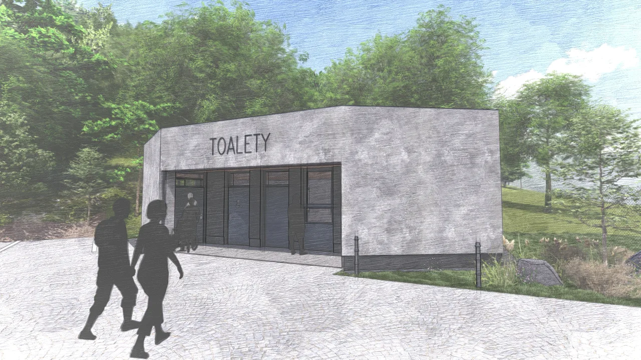 Novostavba veřejných toalet, Železný Brod – pohled 3